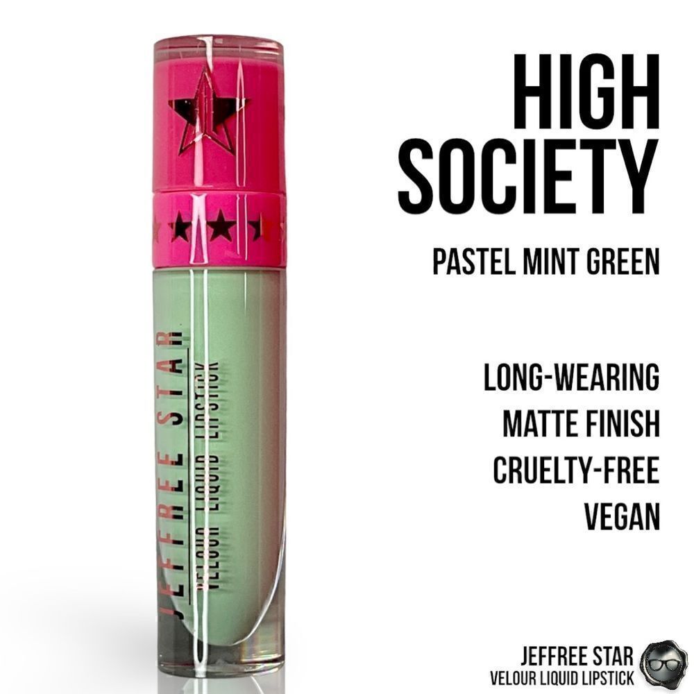 JEFFREE STAR VELOUR LIQUID LIPSTICK IN HIGH SOCIETY 	PASTEL MINT GREEN LIPCOLOR